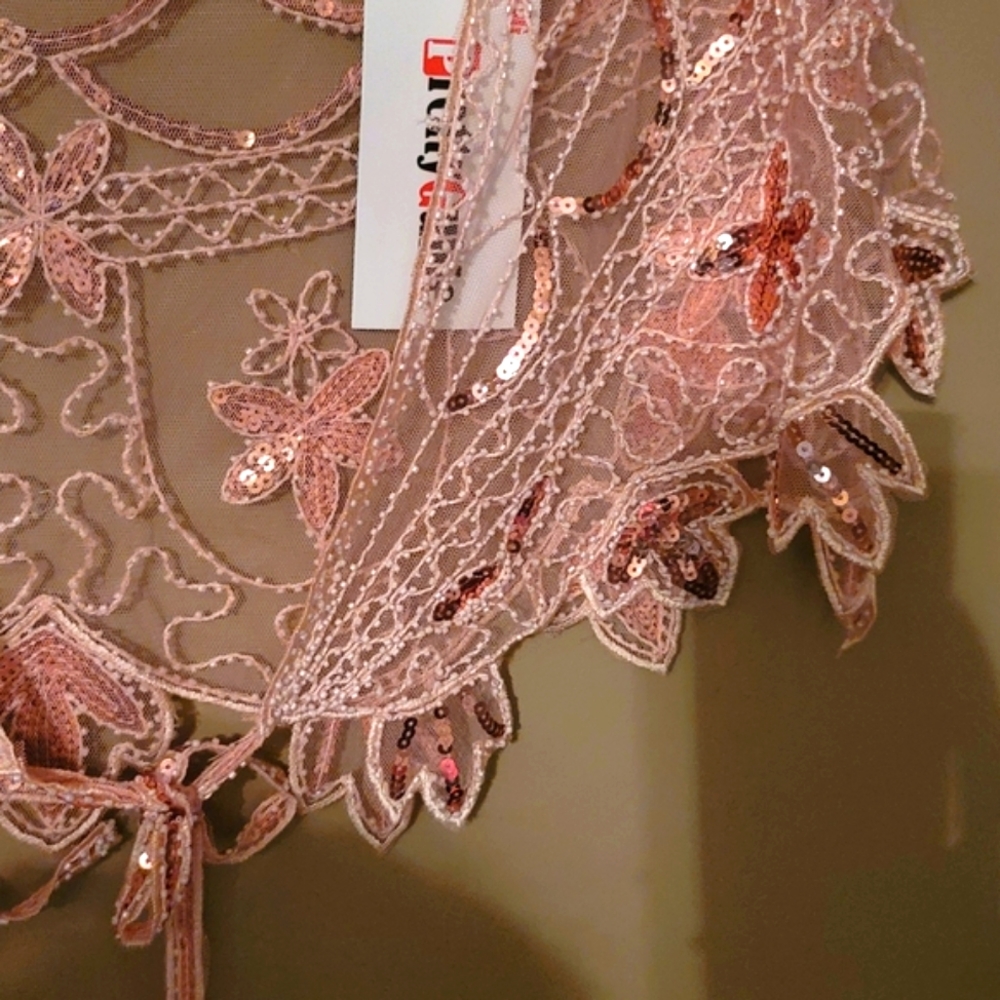 New Pretty Guide Sequined Shaw - Picture 3 of 7